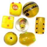 100+ Fancy Beads Yellow 4-25mm