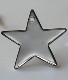 92.5 Sterling Silver Star Engraving Charm 17mm