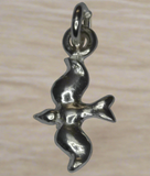 92.5 Sterling Silver Bird Charm 13x7mm