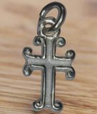 92.5 Sterling Silver Cross Charm-11mm