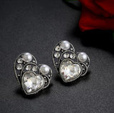 Platinum Plated Crystal Elements Heart Shaped Earrings