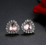 Platinum Plated Crystal Elements Heart Shaped Earrings