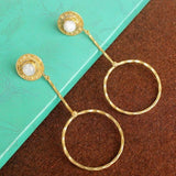 Gold Plated Gemstone Danglers Earring