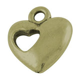 Alloy Heart Antique Bronze Charms 13x11x3mm