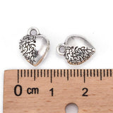 Tibetan Zinc Alloy Heart Antique Silver Charms 12x10x5mm