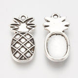 Tibetan Alloy Pineapple Charms Antique Silver Enamel Settings 24x11.5x3mm