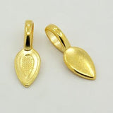 Tibetan Alloy Glue-on Flat Pad Bails Golden Leaf 21x8x6mm