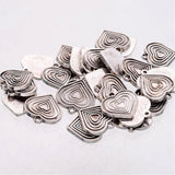 Alloy Heart Antique Silver Charms 18x17x1mm