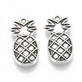 Tibetan Alloy Pineapple Charms Antique Silver Enamel Settings 24x11.5x3mm