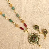 Stone & Kundan Necklace Multicolor