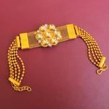 Gold Plated Kundan Chain Bracelet