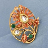 Traditional AD Kundan Adjustable Copper Ring