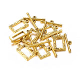 Rectangle Tibetan Alloy Toggle Clasps Antique Golden 20x11mm