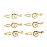 Tibetan Alloy Hook Clasps Antique Golden 26x13mm