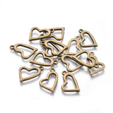 Tibetan Alloy Heart Antique Bronze Charms 20x11x2mm