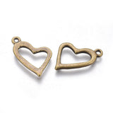 Tibetan Alloy Heart Antique Bronze Charms 20x11x2mm