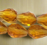 14x10mm Faceted Crystal Drop Beads