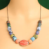 Ceramic Beaded Necklace MultiColor