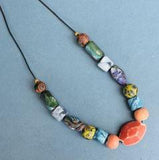 Ceramic Beaded Necklace MultiColor