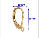 15x10mm Open Loop Lever back Earring Hooks