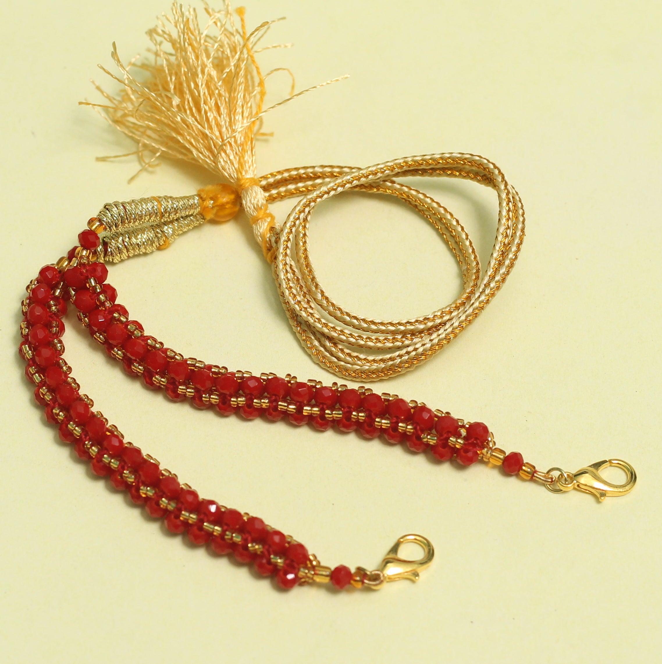 Dori - Tassel with Red Beads for Necklaces & Pendants - 1-DOR170 in 0.000  Grams