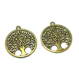 2 Pcs German Silver Golden Pendants 38x34mm