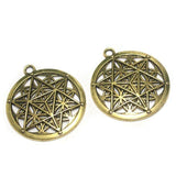 2 Pcs German Silver Golden Pendants 45x40 mm