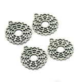 5 Pcs, 25mm German Silver Pendants