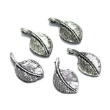 10 Pcs, 26x15mm German Silver Leaf Charms