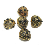 5 Pcs, 20mm German Silver Designer Beads