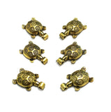 10 Pcs German Silver Turtle Charms Golden 19x12mm