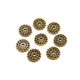 50 Pcs German Silver Round Chakri Golden 11mm