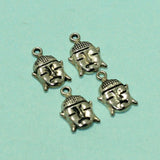 10 German Silver Buddha Charms 17X10mm