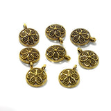 10 Pcs German Silver Charms Golden 12mm