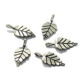 10 Pcs German Silver Leaf Charms 19mm