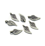 10 Pcs German Silver Leaf Charms 14mm