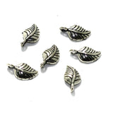 10 Pcs German Silver Leaf Charms 11mm