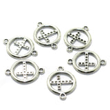 10 Pcs German Silver Cross Connectors 13mm