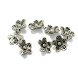 50 Pcs German Silver Flower Charms 12mm