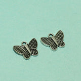 10 Pcs,13mm German Silver Butterfly Charms