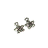 10 Pcs, 13mm German Silver Flower Charms