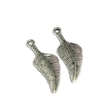 10 Pcs, 30mm German Silver Leaf Charms