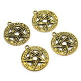 4 Pcs German Silver Golden Pendant Charms 27x24mm