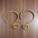 2 Pairs Brass Earring Hooks Golden