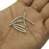 50 Pcs, 24mm Silver Brass Tube Beads