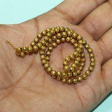 90 pcs, 4mm Golden Finish Liner Round Beads