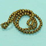 90 pcs, 4mm Golden Finish Liner Round Beads