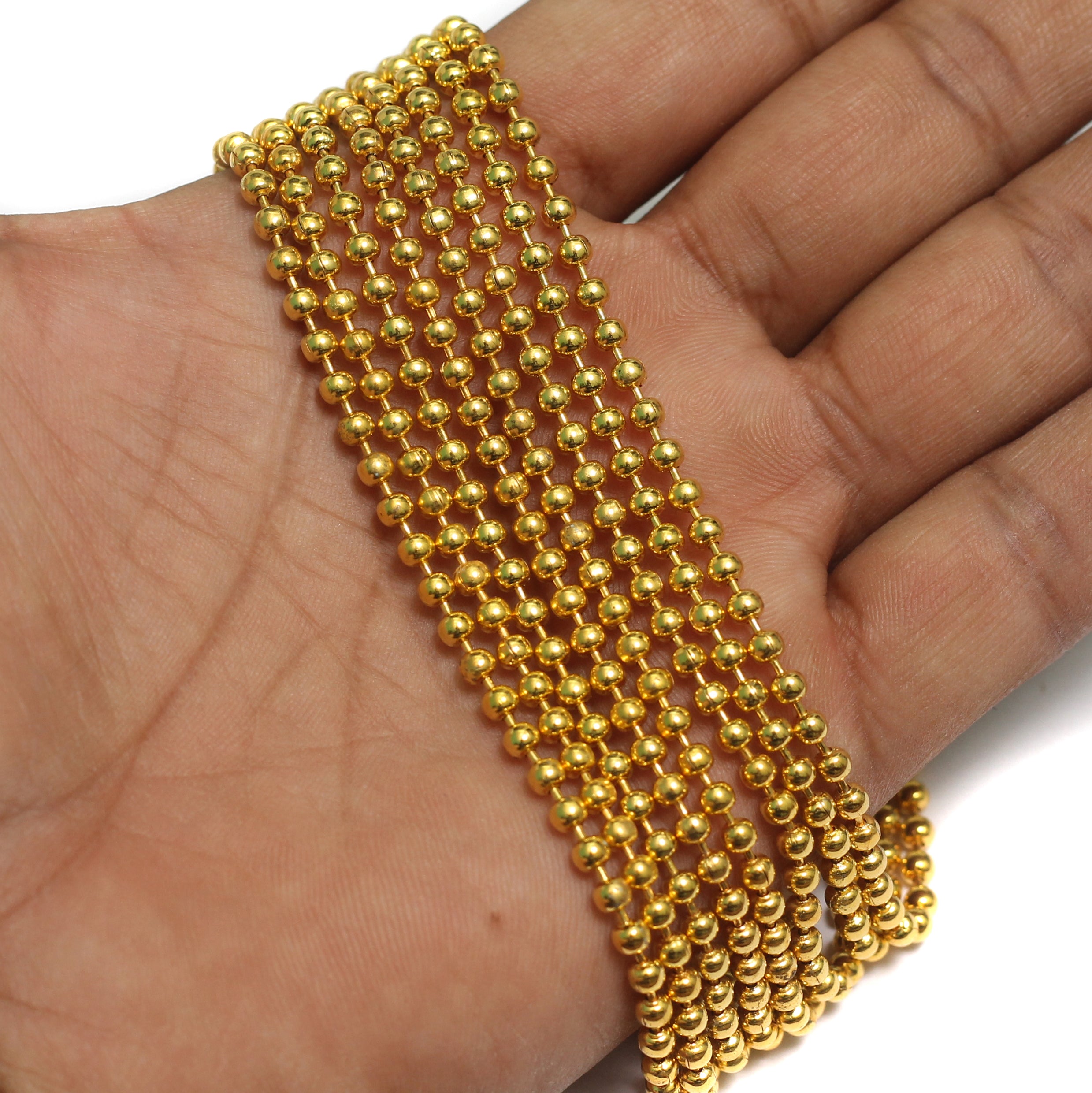 2mm Brushed Gold Ball & Cylinder Chain - with Connector – Beads, Inc.