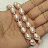 1 String, 16x12mm Violet Taiwan Baroque Drop Pearls Beads