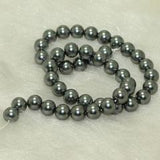 1 String, 10mm Grey Faux Round pearl Beads